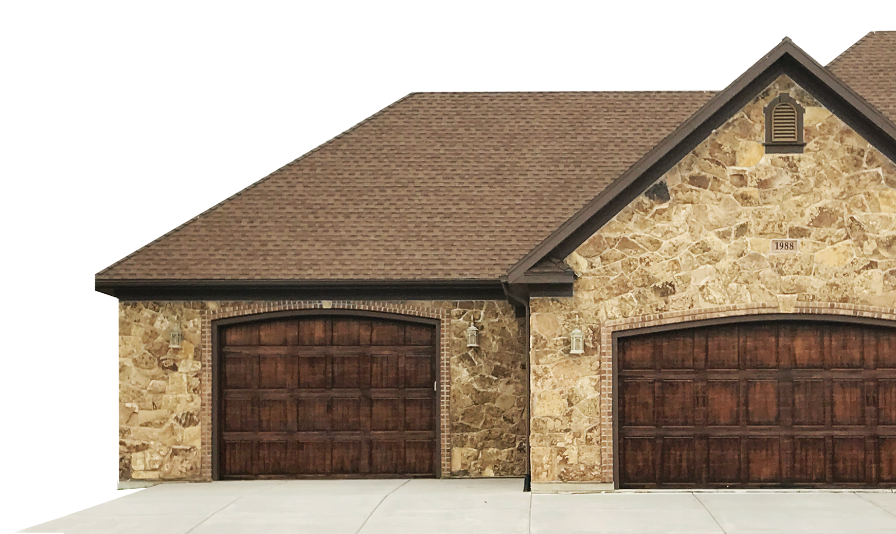 house with two garages.